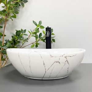 Умывальник VBI PARMA WHITE STONE GLOSSY накладной VBI-011017 фото