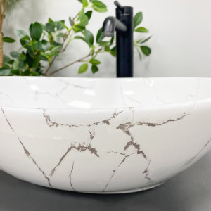 Умывальник VBI PARMA WHITE STONE GLOSSY накладной VBI-011017 фото