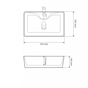 Умывальник VBI FORLI L WHITE накладной VBI-011103 фото
