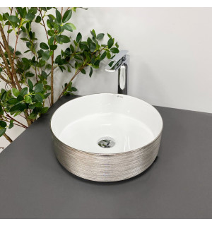 Умывальник VBI PRATO BRUSH SILVER WHITE накладной VBI-011407 фото