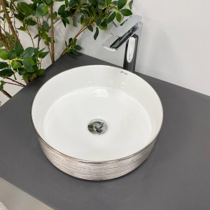 Умывальник VBI PRATO BRUSH SILVER WHITE накладной VBI-011407 фото