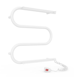 Электрический полотенцесушитель Laris Зебра Змеевик 25 ЧК3 500 х 500 Э с 2-мя полками подкл. справа фото