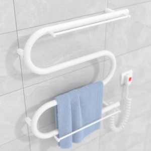 Электрический полотенцесушитель Laris Зебра Змеевик 25 ЧК3 500 х 500 Э с 2-мя полками подкл. справа фото