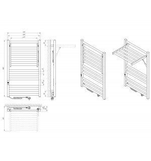 Электрический полотенцесушитель Laris Зебра Альфа ЧК6 500 х 600 Э подкл. справа R3 фото