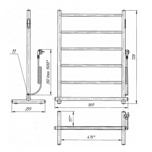 Электрический полотенцесушитель Laris Зебра Феличия ЧК6 500х700 Э подкл. универсальное R3 фото