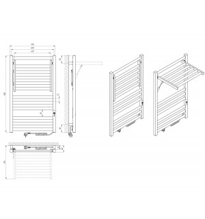 Электрический полотенцесушитель Laris Зебра Горизонт ЧК6 1000 х 600 Э подкл. слева R3 фото