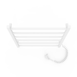 Электрический полотенцесушитель Laris Зебра Змеевик 25 ЧК3 500 х 500 Э с 2-мя полками подкл. слева фото