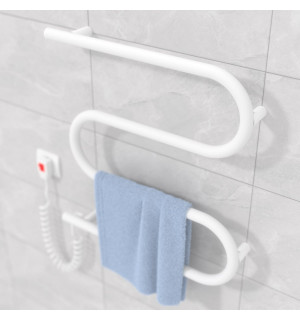 Электрический полотенцесушитель Laris Зебра Змеевик 25 ЧК3 500 х 500 Э подкл. слева фото