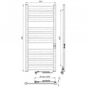 Электрический полотенцесушитель Laris Зебра Атлант Премиум ЧК14 500 х 1200 Э подкл. справа фото