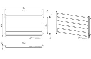 Электрический полотенцесушитель Laris Зебра Горизонт ЧК6 1000 х 600 Э (подкл. справа) R3 фото