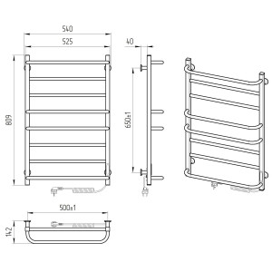 Электрический полотенцесушитель Laris Классик П8 500 х 800 Э сенсор S3 (подкл. слева) фото