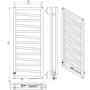 Электрический полотенцесушитель Laris Зебра Мираж ЧКЧ11 500 х 1200 Э (подкл. справа) фото