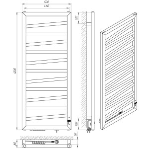 Электрический полотенцесушитель Laris Зебра Комфорт ЧКЧ10 500 х 900 Э (подкл. слева) R3 фото
