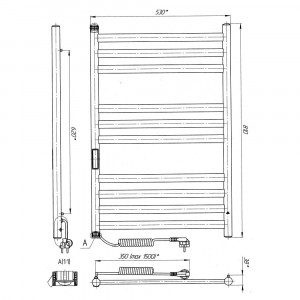 Электрический полотенцесушитель Laris Кватро П10 500 х 800 Э (подкл. слева) S фото