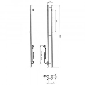 Электрический полотенцесушитель Laris Зебра Дуэт ЧКЧ3 80 х 1200 Э (подкл. слева) R3 фото