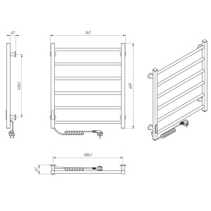 Электрический полотенцесушитель Laris Зебра Альфа ЧКЧ8 400 х 800 Э (подкл. справа) R3 фото