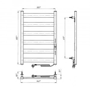 Электрический полотенцесушитель Laris Зебра Бонд ЧК(ГМ)6 500 х 800 Э (подкл. справа) фото