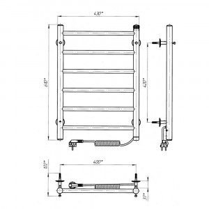 Электрический полотенцесушитель Laris Евромикс П10 600 х 900 Э сенсор S3 (подкл. справа) фото