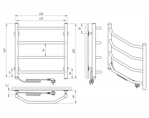 Электрический полотенцесушитель Laris Виктория П4 450 х 500 Э S3 (подкл. слева) фото