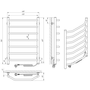 Электрический полотенцесушитель Laris Виктория П7 450 х 700 Э S3 (подкл. справа) фото