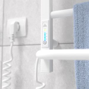 Электрический полотенцесушитель Laris Зебра Комфорт ЧК8 500 х 800 Э с полкой (подкл. слева) R3 фото