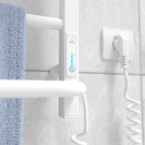 Электрический полотенцесушитель Laris Зебра Комфорт ЧК8 500 х 800 Э с полкой (подкл. справа) R3 фото