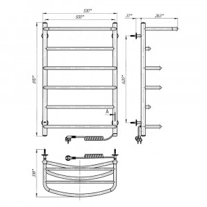 Электрический полотенцесушитель Laris Практик П5 1000 х 500 Э (подкл. справа) S3 фото