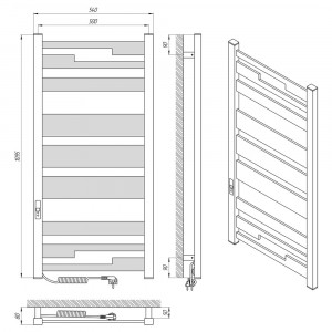 Электрический полотенцесушитель Laris Зебра Прайм ЧК4 400 х 300 Э (подкл. справа) S3 фото
