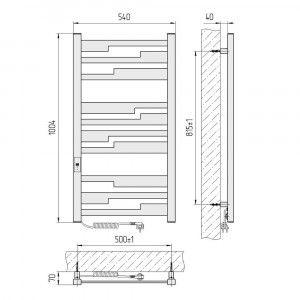 Электрический полотенцесушитель Laris Зебра Бостон ЧК(Ч)6 1200 Э (подкл. слева) фото