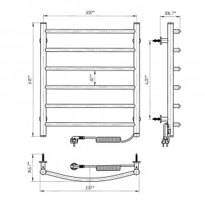 Электрический полотенцесушитель Laris Зебра Бостон ЧК(Ч)2 1200 Э (подкл. справа) фото