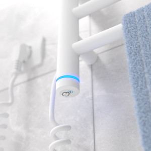 Электрический полотенцесушитель Laris Зебра Комфорт ЧК8 500 х 800 Э с полкой (подкл. слева) R3 фото