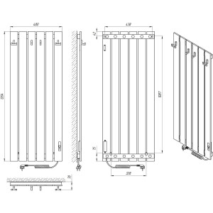 Электрический полотенцесушитель Laris Зебра Бостон ЧК(Ч)6 1200 Э (подкл. справа) фото