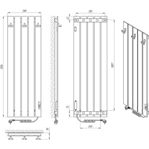 Электрический полотенцесушитель Laris Зебра Бостон ЧК(Ч)5 1200 Э (подкл. справа) фото