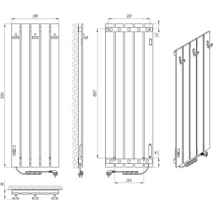 Электрический полотенцесушитель Laris Зебра Бостон ЧК(Ч)5 1200 Э (подкл. слева) фото