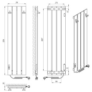 Электрический полотенцесушитель Laris Еврофлеш П8 500 х 1000 с полкой Э (подкл. слева) S3 фото