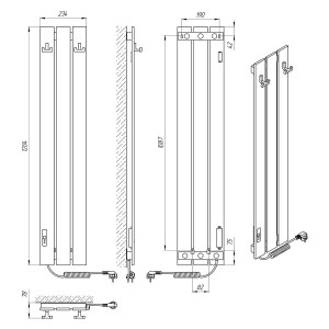 Электрический полотенцесушитель Laris Зебра Бостон ЧК(Ч)3 1200 Э (подкл. слева) фото