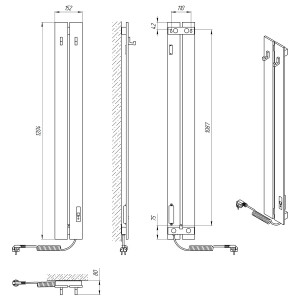 Электрический полотенцесушитель Laris Зебра Прайм ЧК (Ч) 6 400 х 600 Э (подкл. справа) S3 фото