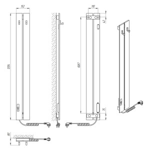 Электрический полотенцесушитель Laris Практик П5 1000 х 500 Э (подкл. слева) S3 фото