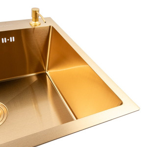 Мийка кухонна PVD Gold VALESO 60*50 Handmade 3.0/0.8 SP000051938 фото