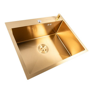 Мийка кухонна PVD Gold VALESO 60*50 Handmade 3.0/0.8 SP000051938 фото