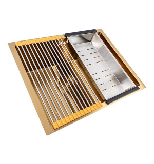 Кухонна мийка Valeso Handmade CM 54*44 Workstation золото PVD, монтаж під стільницю SP000048194