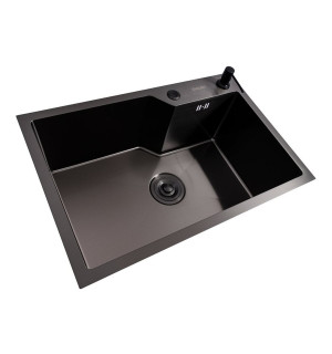 Кухонна мийка PVD чорна VALESO CM 78*43 L Handmade 3.0/0.8 SP000048197 фото