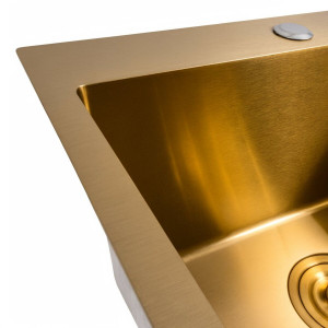 Кухонна мийка 50*50 PVD Gold Valeso Handmade сифон круглий, 3,0/0,8 SP000044305 фото