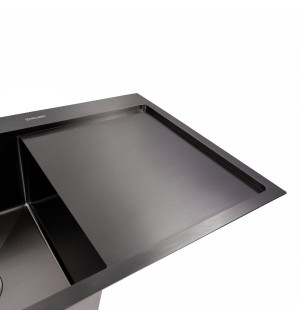 Кухонна мийка CM 78*50 L чорна PVD VALESO Handmade круглий сифон 3,0/0,8 SP000044289 фото