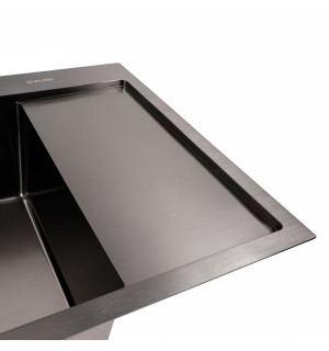 Кухонна мийка CM 65*50 L чорна PVD VALESO Handmade круглий сифон 3,0/0,8 SP000044285 фото