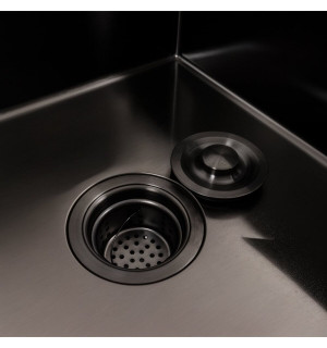 Кухонна мийка CM 65*50 L чорна PVD VALESO Handmade круглий сифон 3,0/0,8 SP000044285