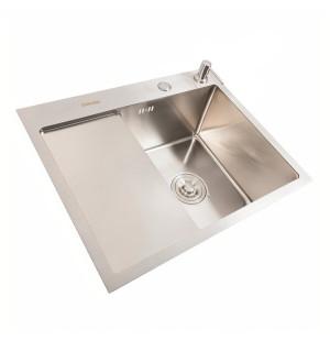 Кухонна мийка CM 65*50 L чорна PVD VALESO Handmade круглий сифон 3,0/0,8 SP000044285 фото