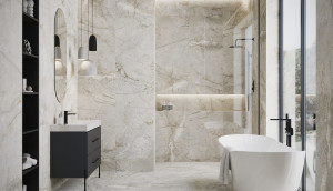 Грес Opoczno SINKLER LIGHT GREY MATT RECT 59.8х119.8 интерьер