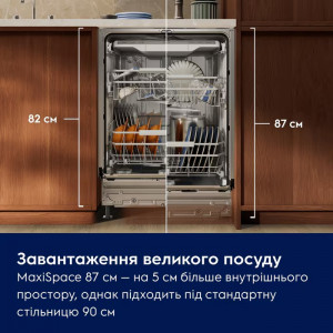 Вбудована посудомийна машина Electrolux KL87X200T 60 см серія 800 MaxiSpace 15 комплектів