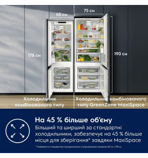 Вбудований холодильник Electrolux ENA7TE75S 188.4х69.7 см фото